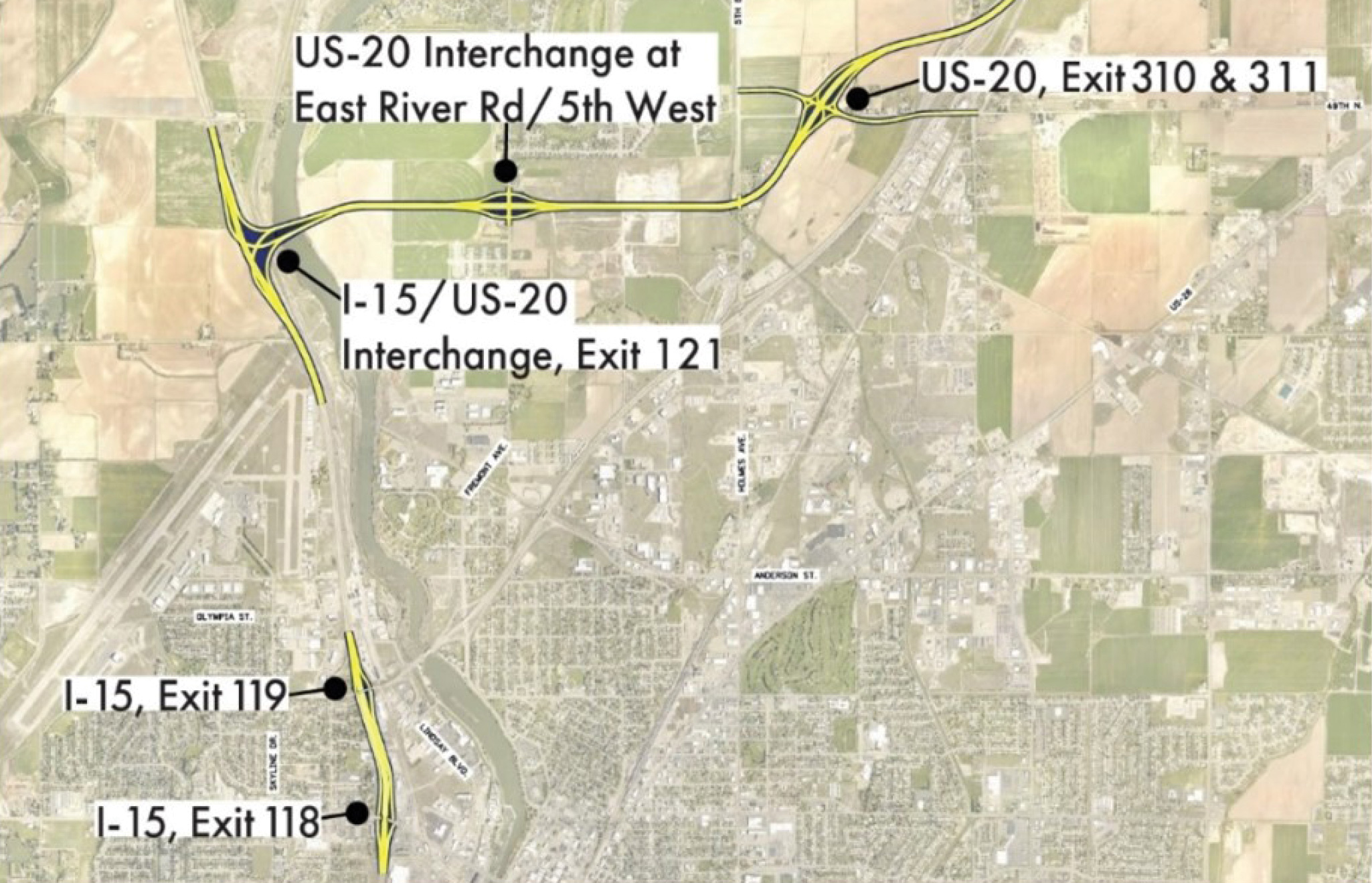 Map of alternative E3 from previous public meeting.