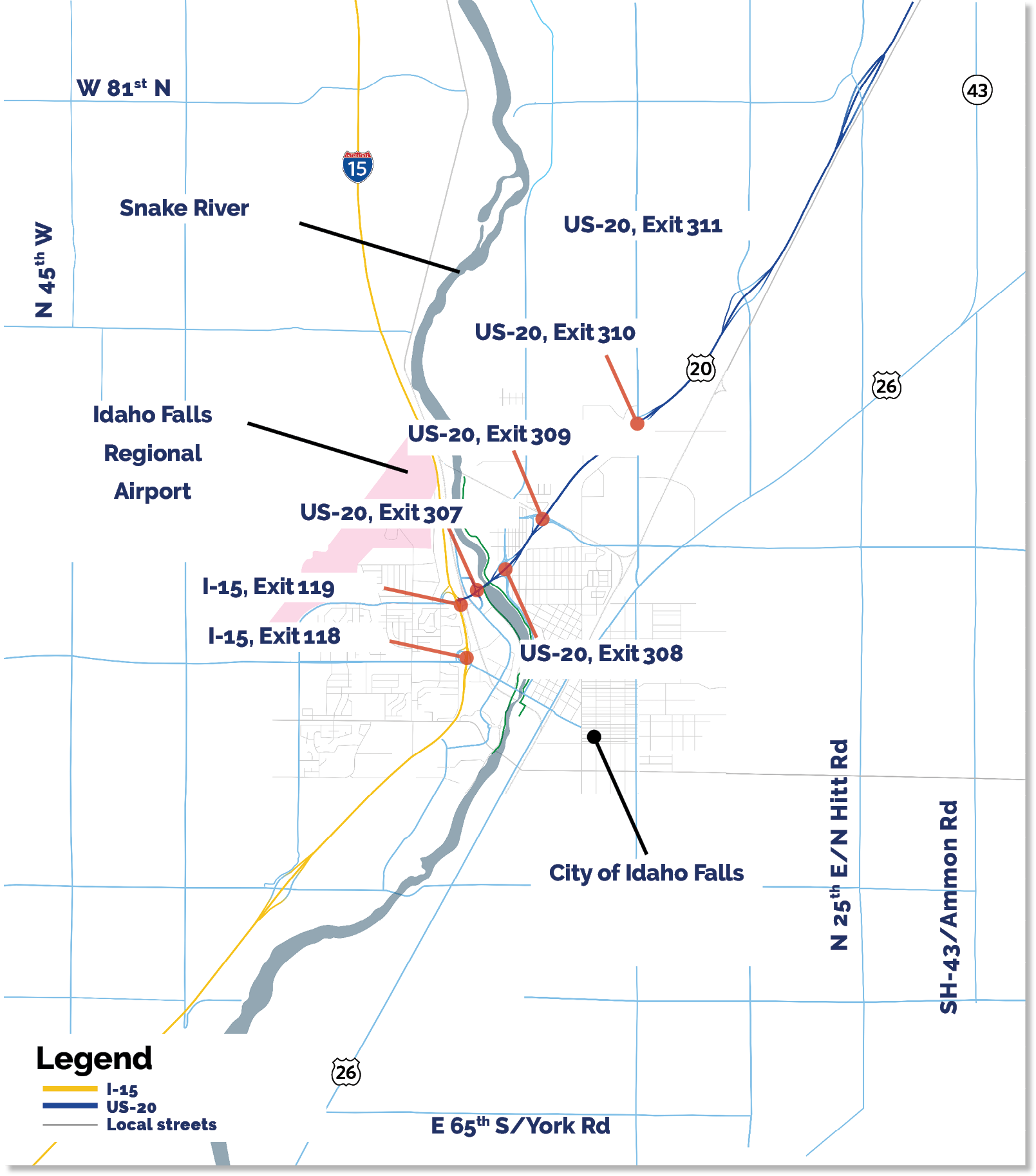 Map of no-build alternative.